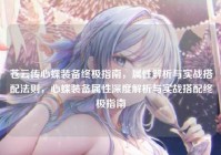 苍云传心蝶装备终极指南，属性解析与实战搭配法则，心蝶装备属性深度解析与实战搭配终极指南