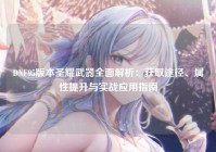 DNF95版本圣耀武器全面解析：获取途径、属性提升与实战应用指南